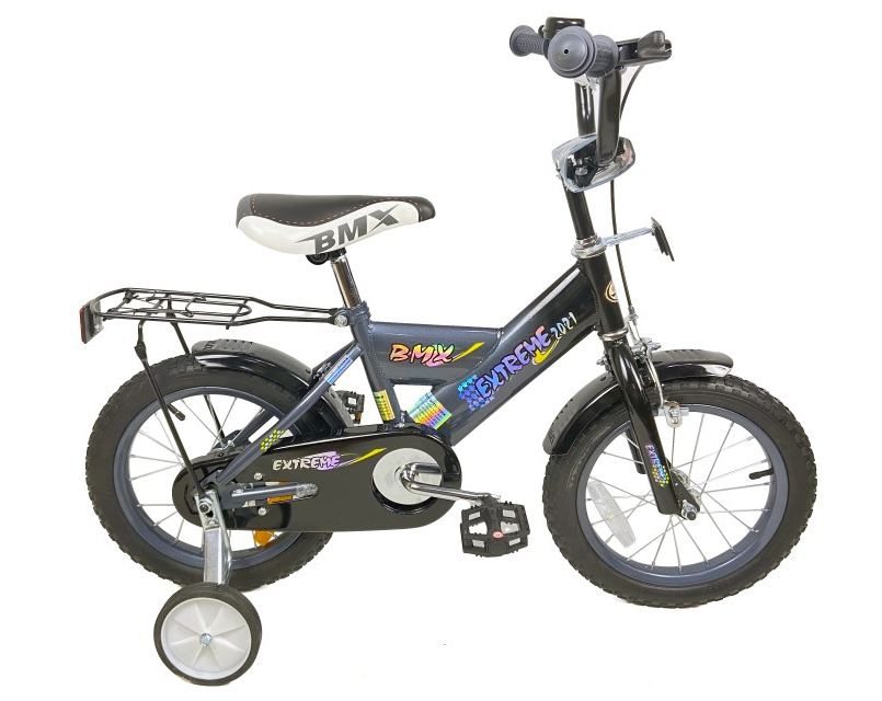 אופני ילדים BMX בגודל 14 אינצ’, האופניים מגיעות 86% מורכבות – צבע אפור
